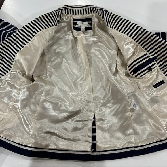 J.‎ Crew Schoolboy Navy Blue & White Striped Long Sleeve Button Blazer Size 00 - Picture 7 of 11